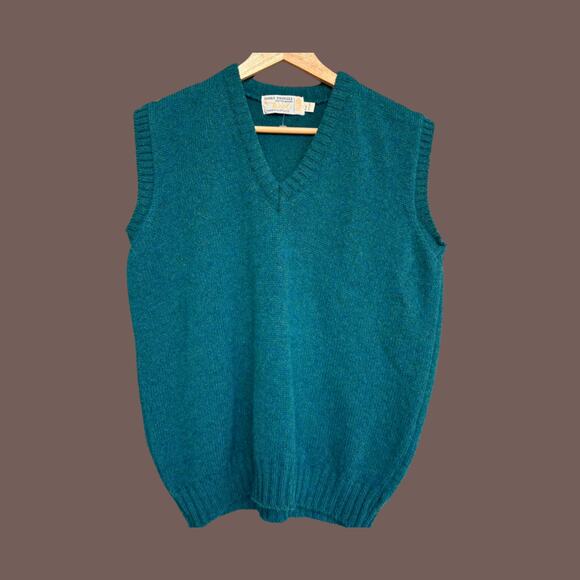 James Pringle Sweater Vest | Teal Wool | Size M | Vintage - Picture 1 of 3